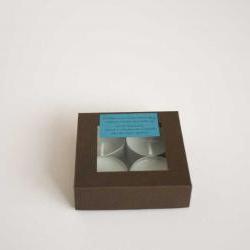 Natural wax tea light candles set of 4 insect repellent, handmade by Olibanum Aromatherapy in the UK