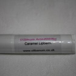 Caramel lipbalm tube 4.5ml. Handmade by Olibanum Aromatherapy in the UK